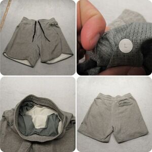 Lululemon Sweat Shorts Mens Large Gray‎ Drawstring Pockets Heavyweight Athletic